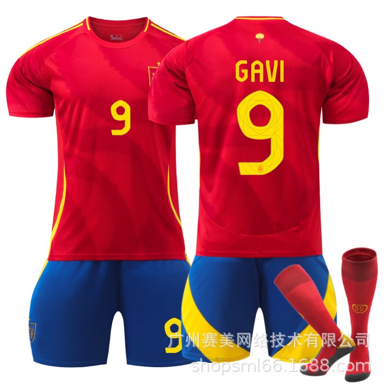 يورو 2024 قميص منتخب إسبانيا 7 موراتا 16 رودريغيز 19 يامال لكرة القدم للرجال - Image 1
